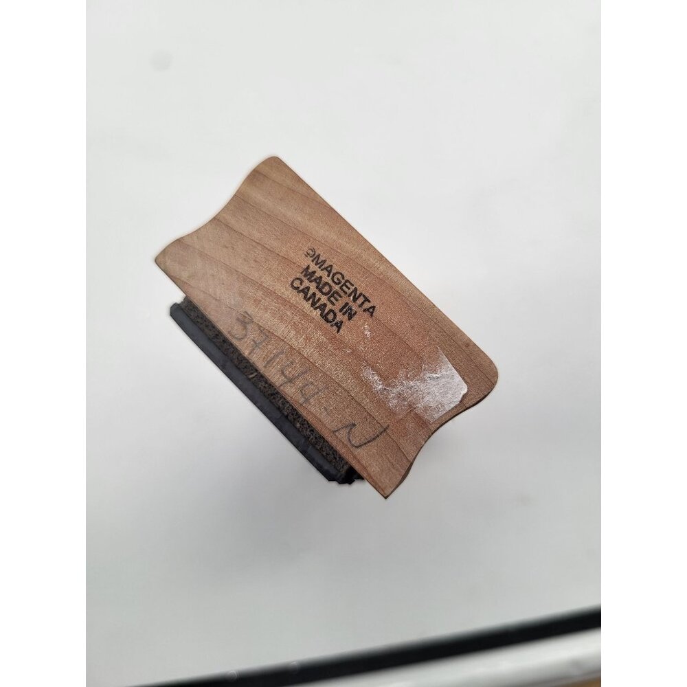 Magenta Wooden Rubber Stamp Block Christmas Poinsetta & Holly Berry Holiday - Picture 4 of 7